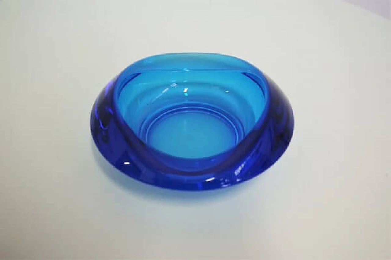 Blue colored glass ashtray, 1970s 1407103