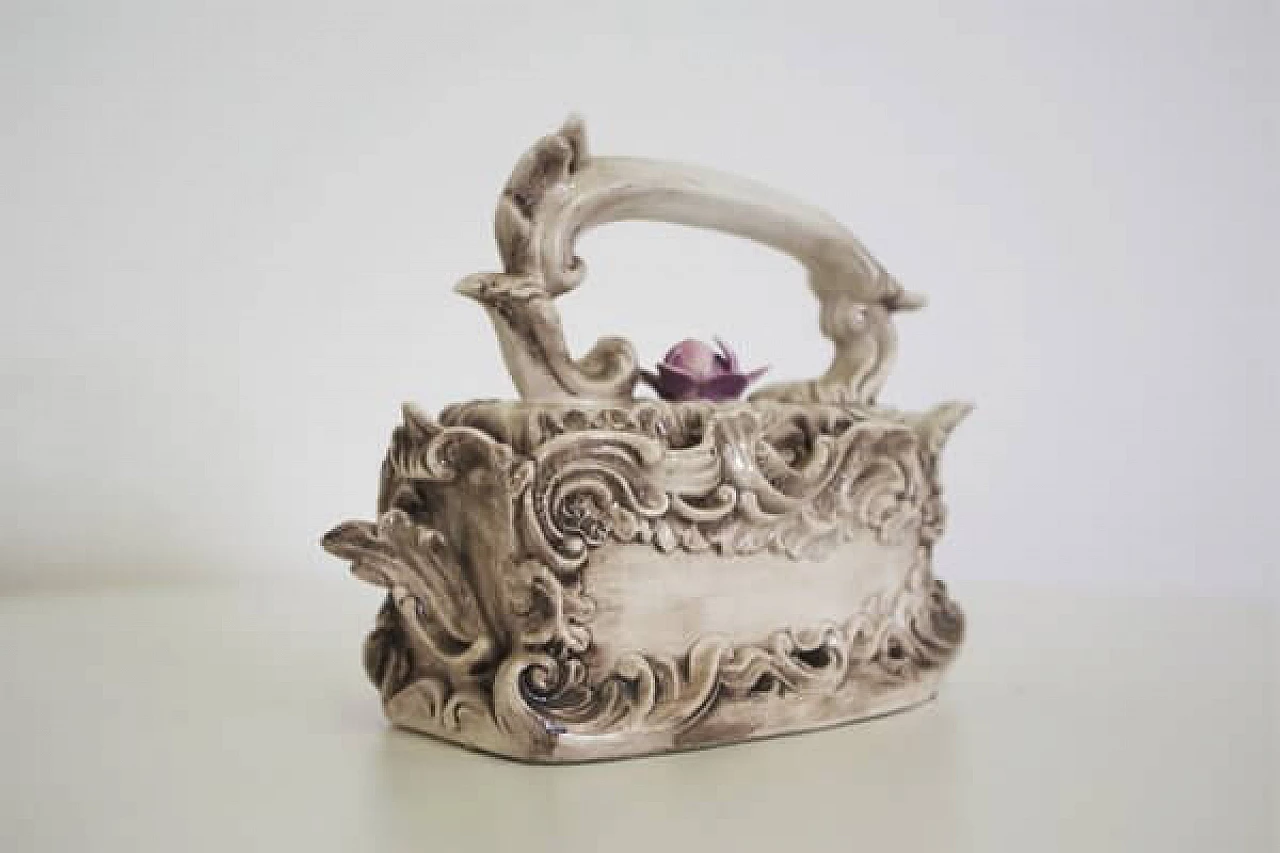 Ceramic clothes iron from Capodimonte, 1960s 1407103