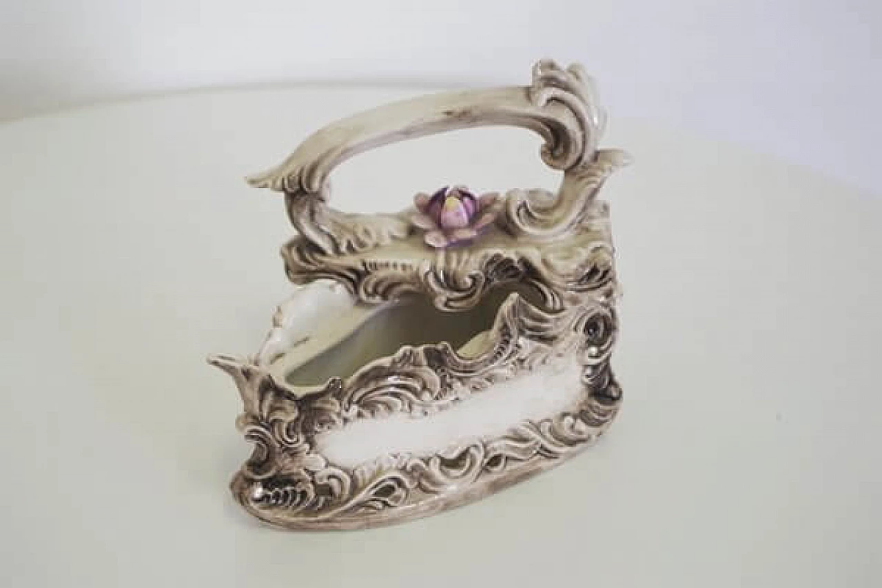 Ceramic clothes iron from Capodimonte, 1960s 1407120