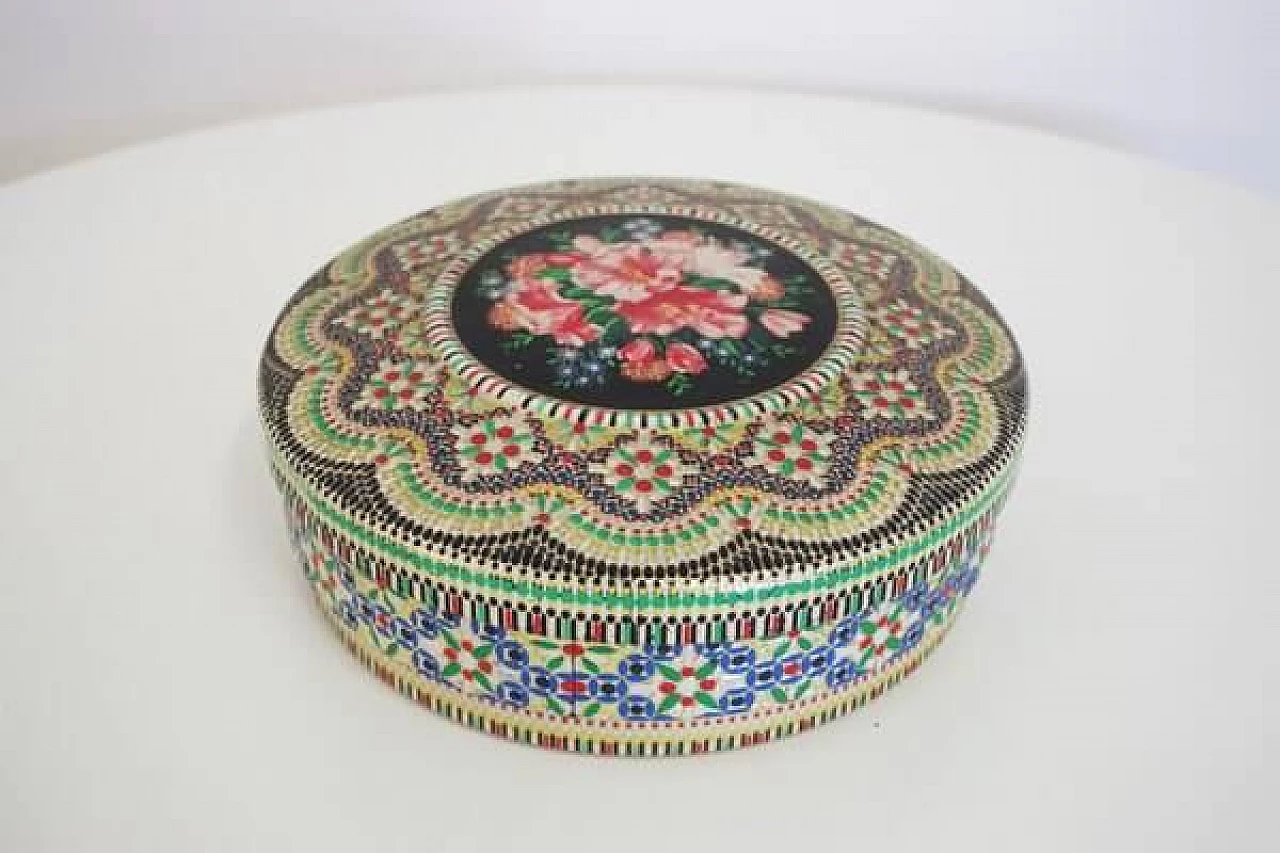 Flowered tin box, 1970s 1407128