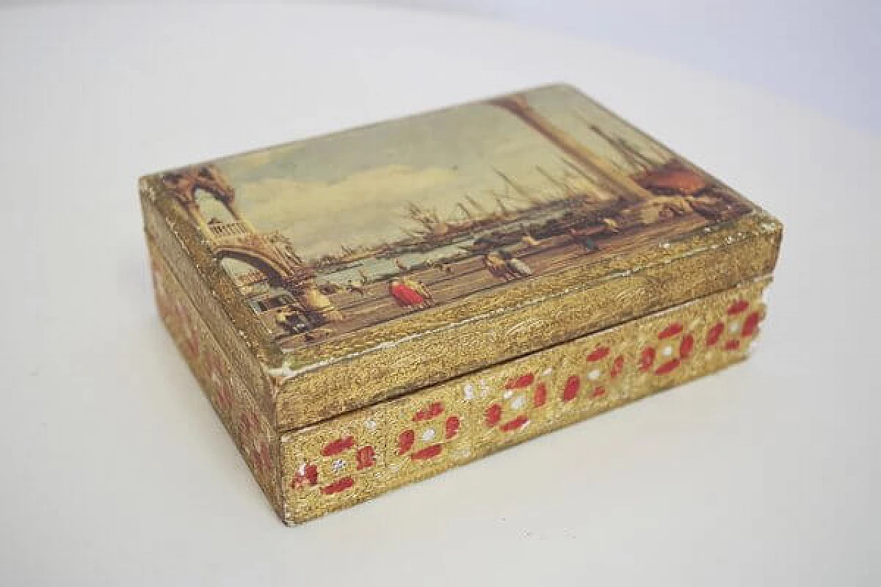 5 Venice boxes in fabric and wood, 1970s 1407145