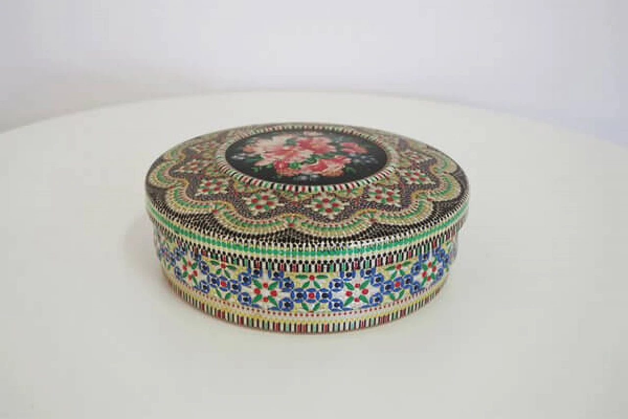 Flowered tin box, 1970s 1407148