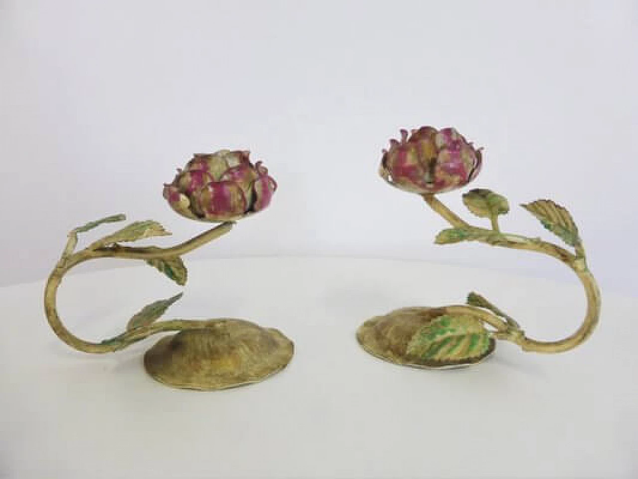 Pair of wrought iron roses, 1960s 1407160