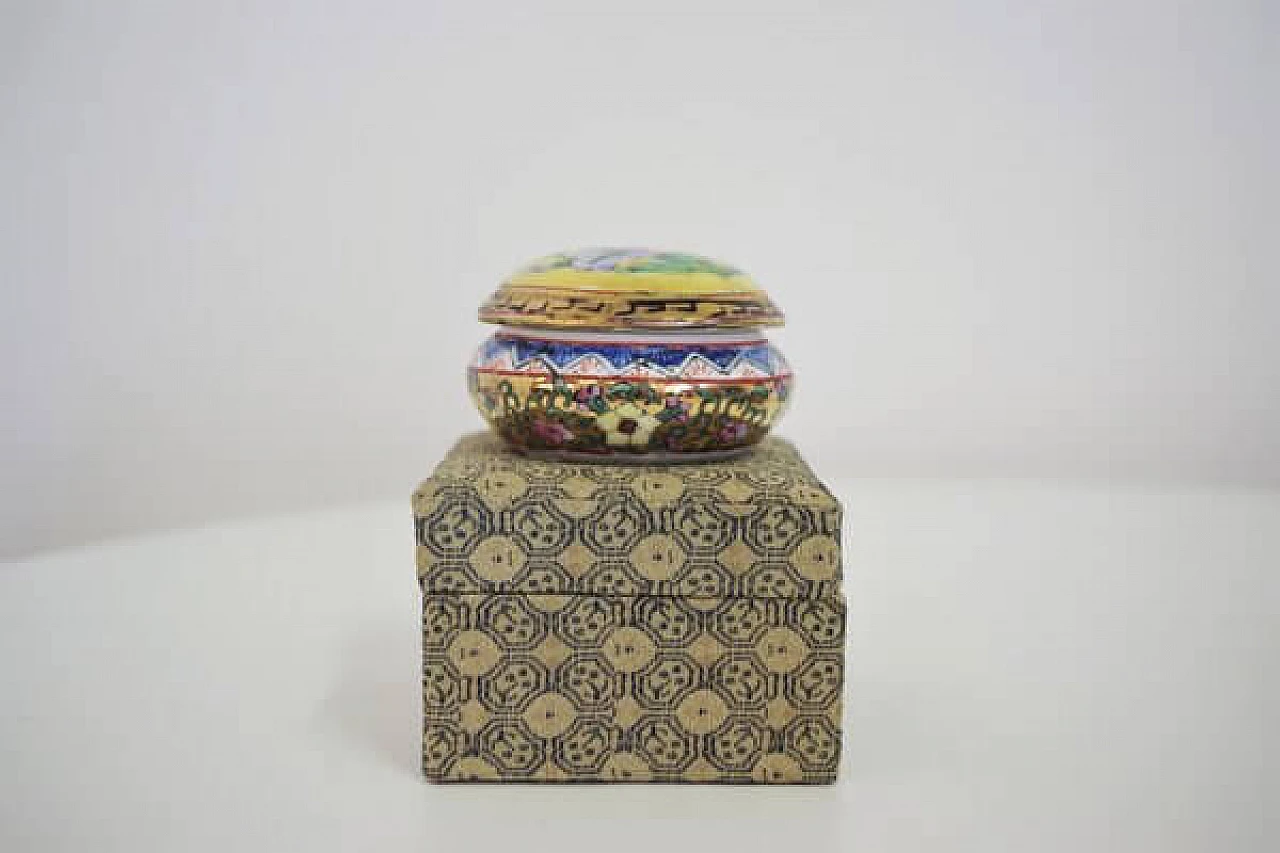 5 Venice boxes in fabric and wood, 1970s 1407174
