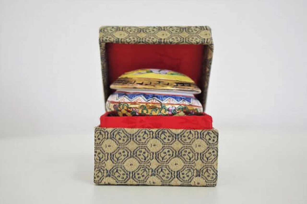 5 Venice boxes in fabric and wood, 1970s 1407184