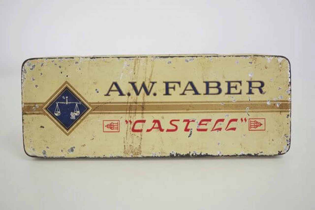 Pair of AW Faber Castell tin boxes, 1960s 1407201