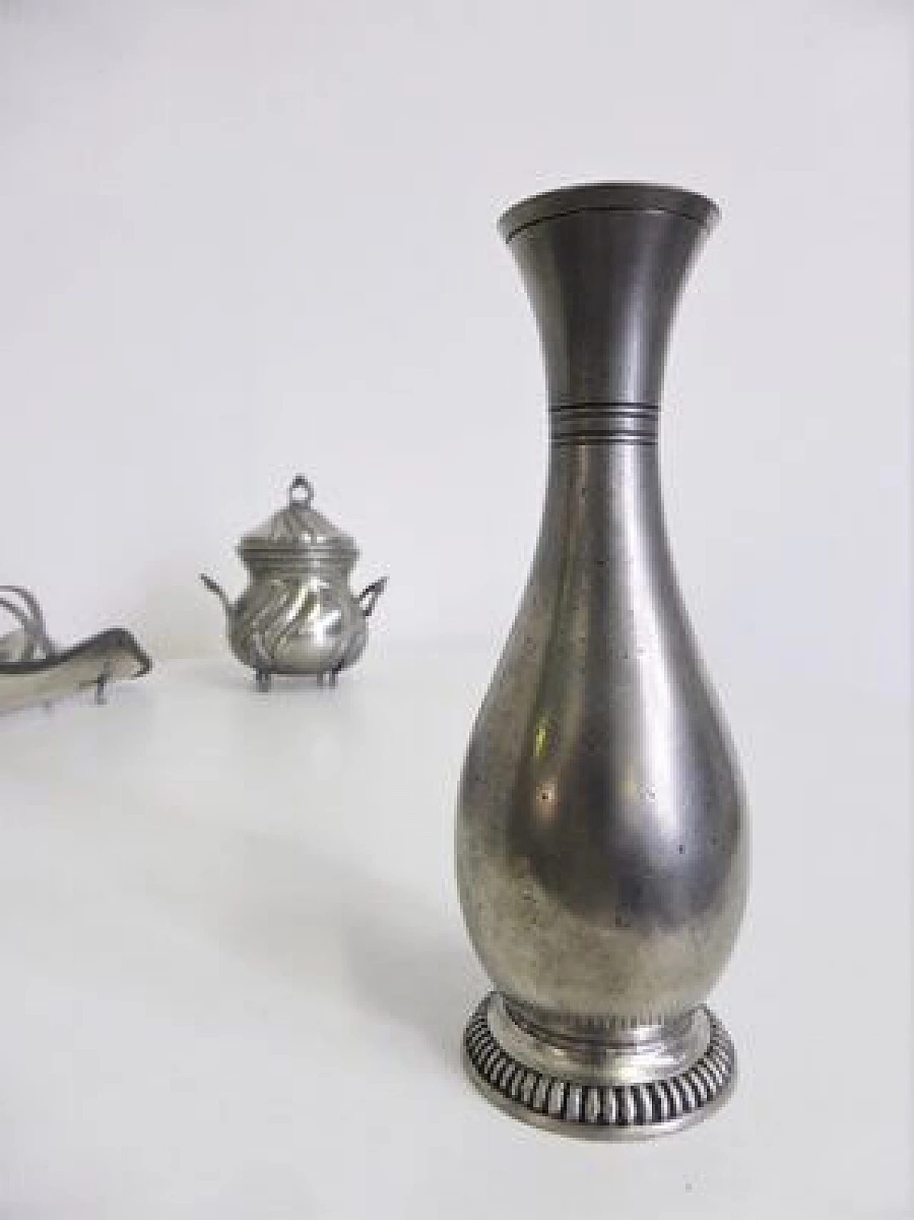 4 Oggetti per la tavola in peltro fatti a mano, anni '60 1407226