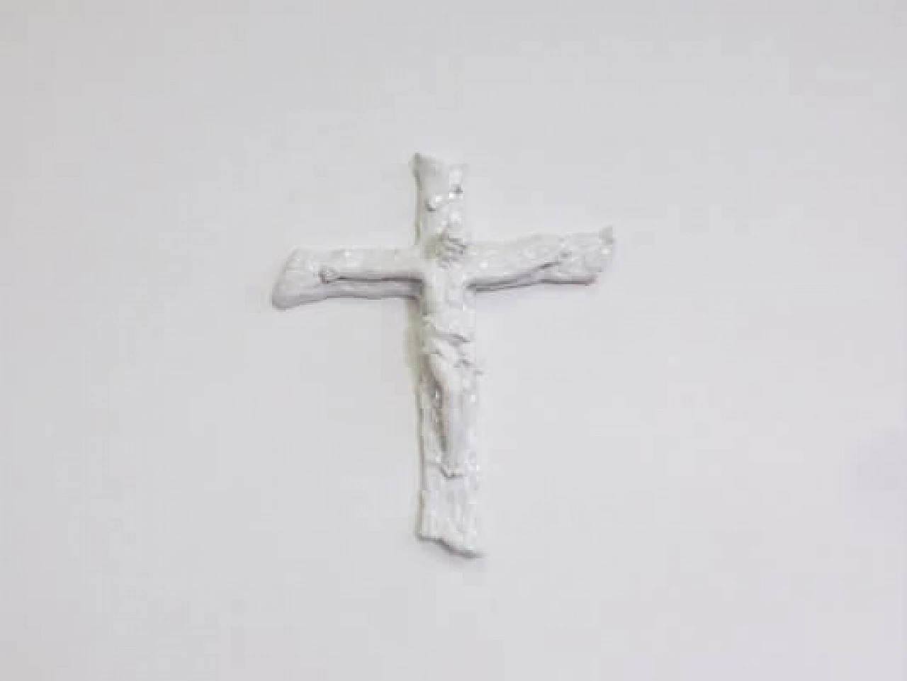White ceramic crucifix, 1970s 1407234