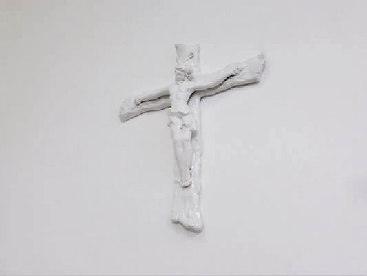 White ceramic crucifix, 1970s 1407236