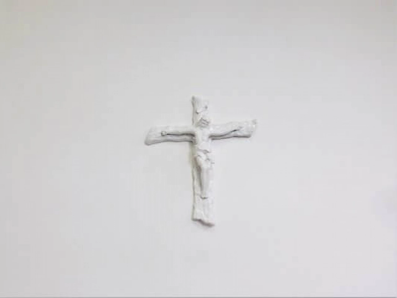 White ceramic crucifix, 1970s 1407238