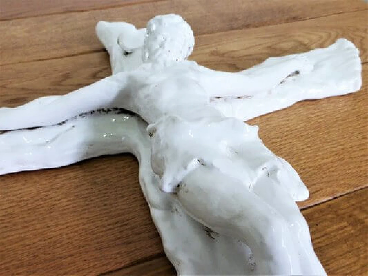White ceramic crucifix, 1970s 1407242