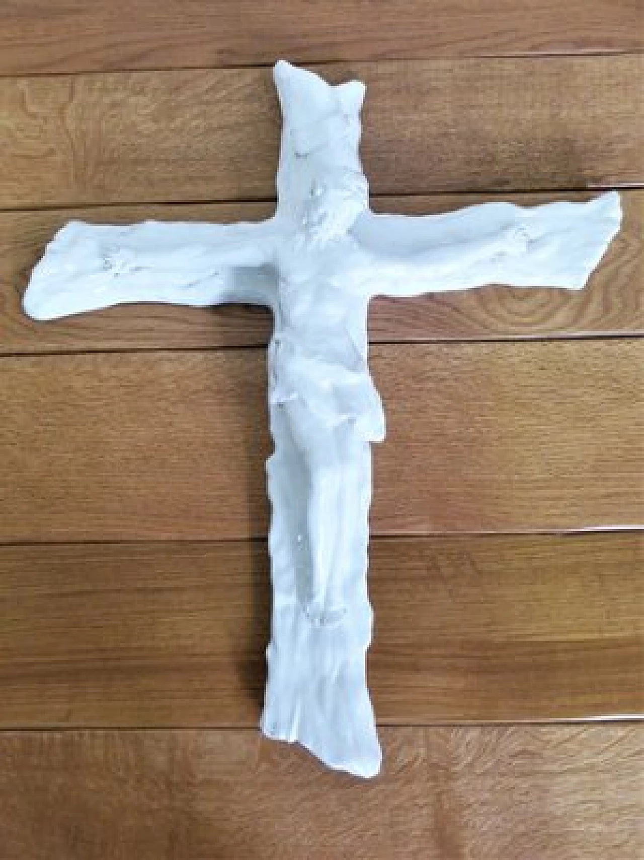 White ceramic crucifix, 1970s 1407249