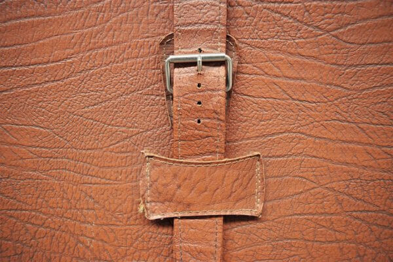 Pair of leather and fabric suitcases, 1950s 1407277