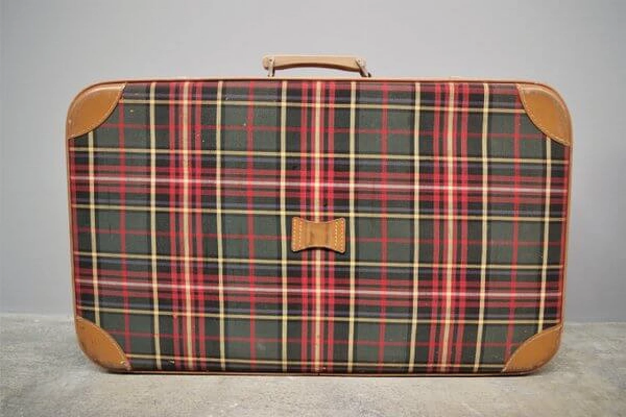 Pair of leather and fabric suitcases, 1950s 1407280