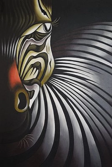 Zebra, painting on canvas, 2000s