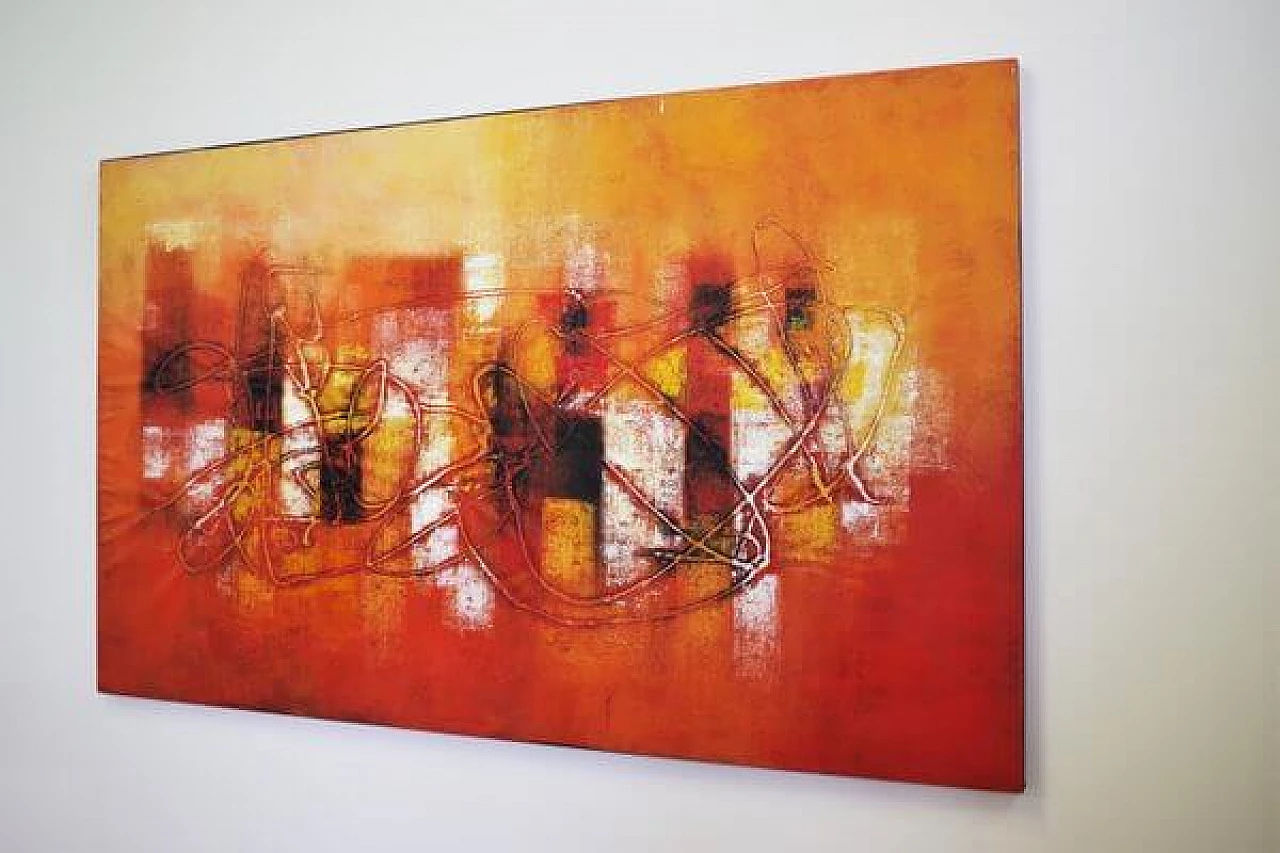 Dipinto astratto sui toni del rosso, anni 2000 1407289