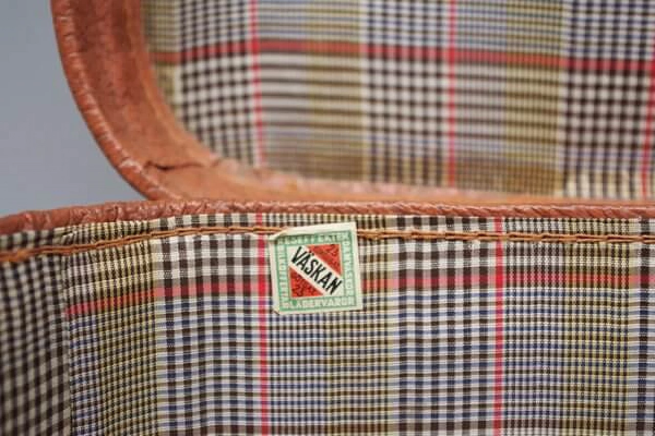 Pair of leather and fabric suitcases, 1950s 1407297