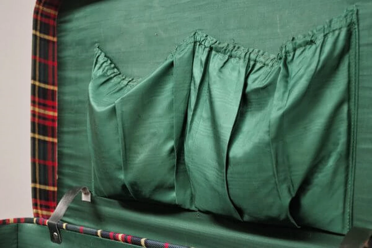 Pair of leather and fabric suitcases, 1950s 1407302