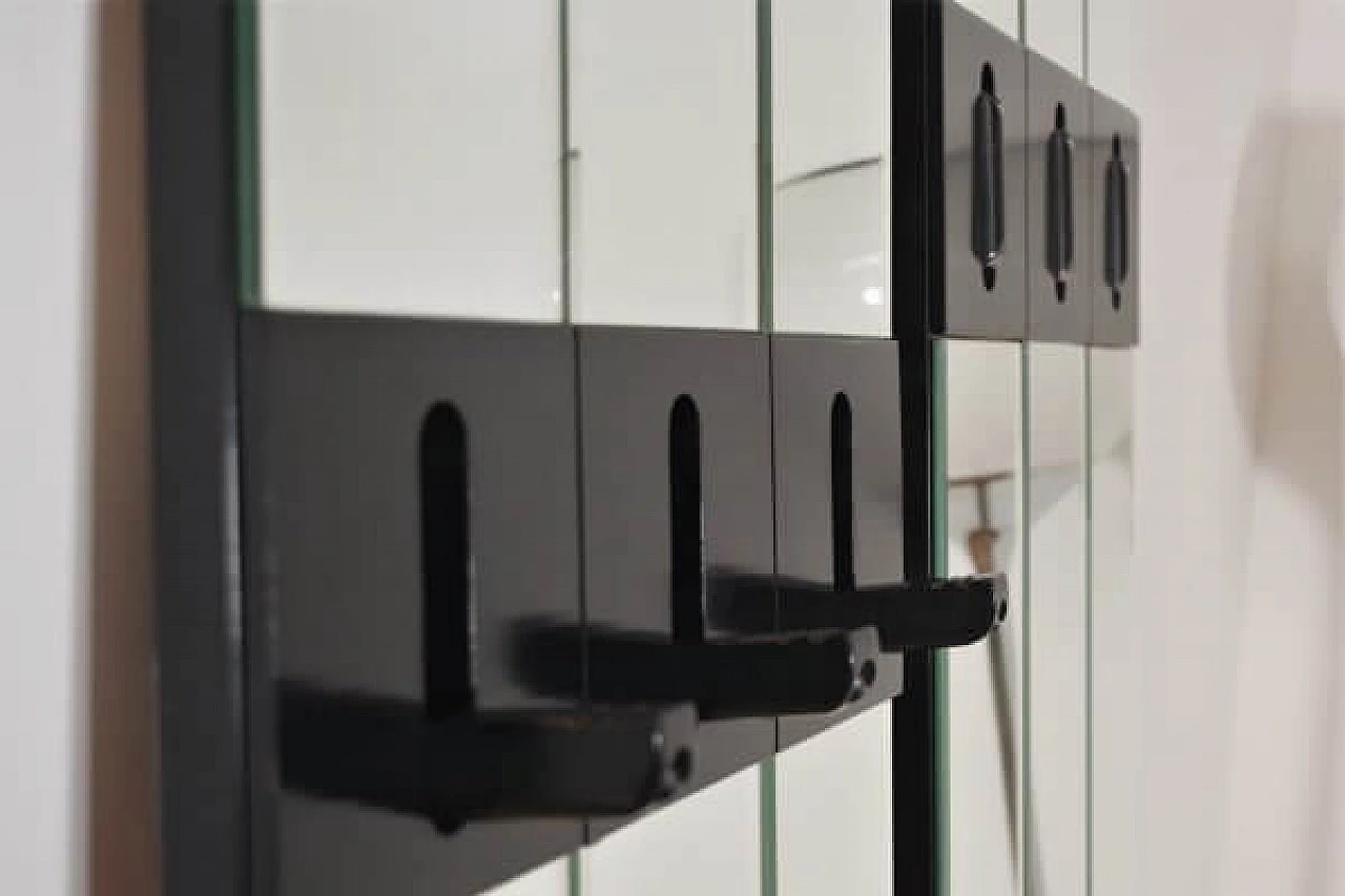 Pair of wall-mounted coat hangers with mirror, 1970s 1407324
