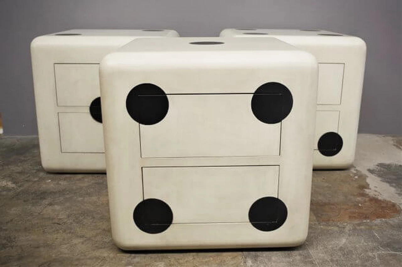 3 Cubes with wheels and two drawers, 1980s 1407331