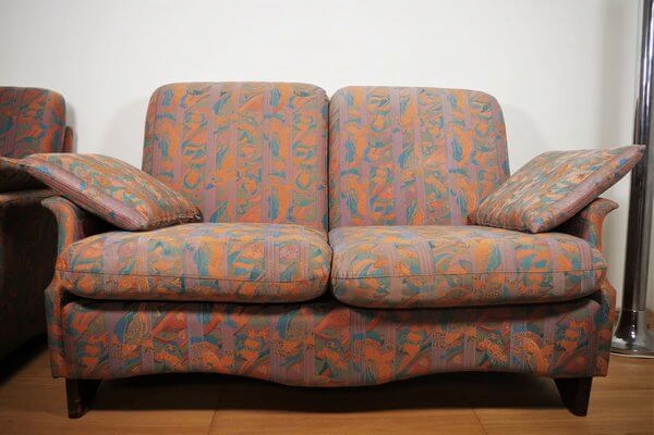 Pair of sofas with walnut structure, 1970s 1407340