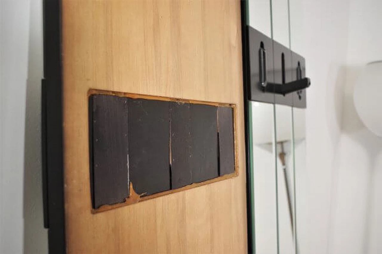 Pair of wall-mounted coat hangers with mirror, 1970s 1407347