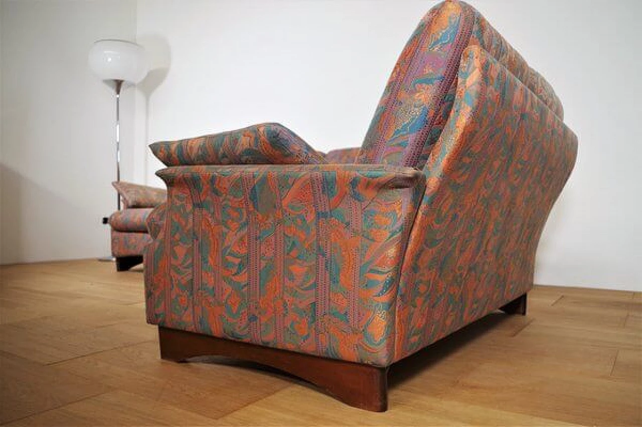 Pair of sofas with walnut structure, 1970s 1407357