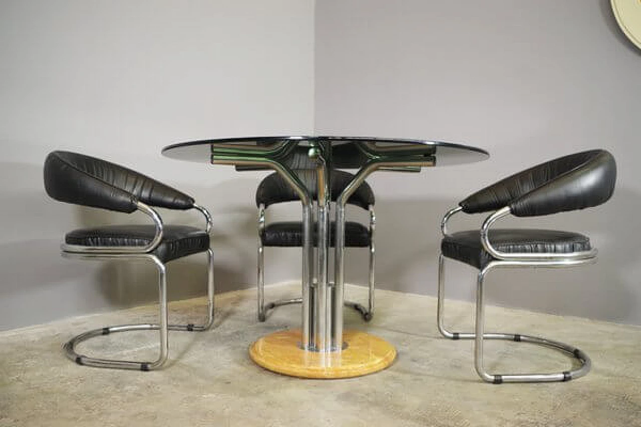 Table and 4 chairs by Giotto Stoppino, 1970s 1407459