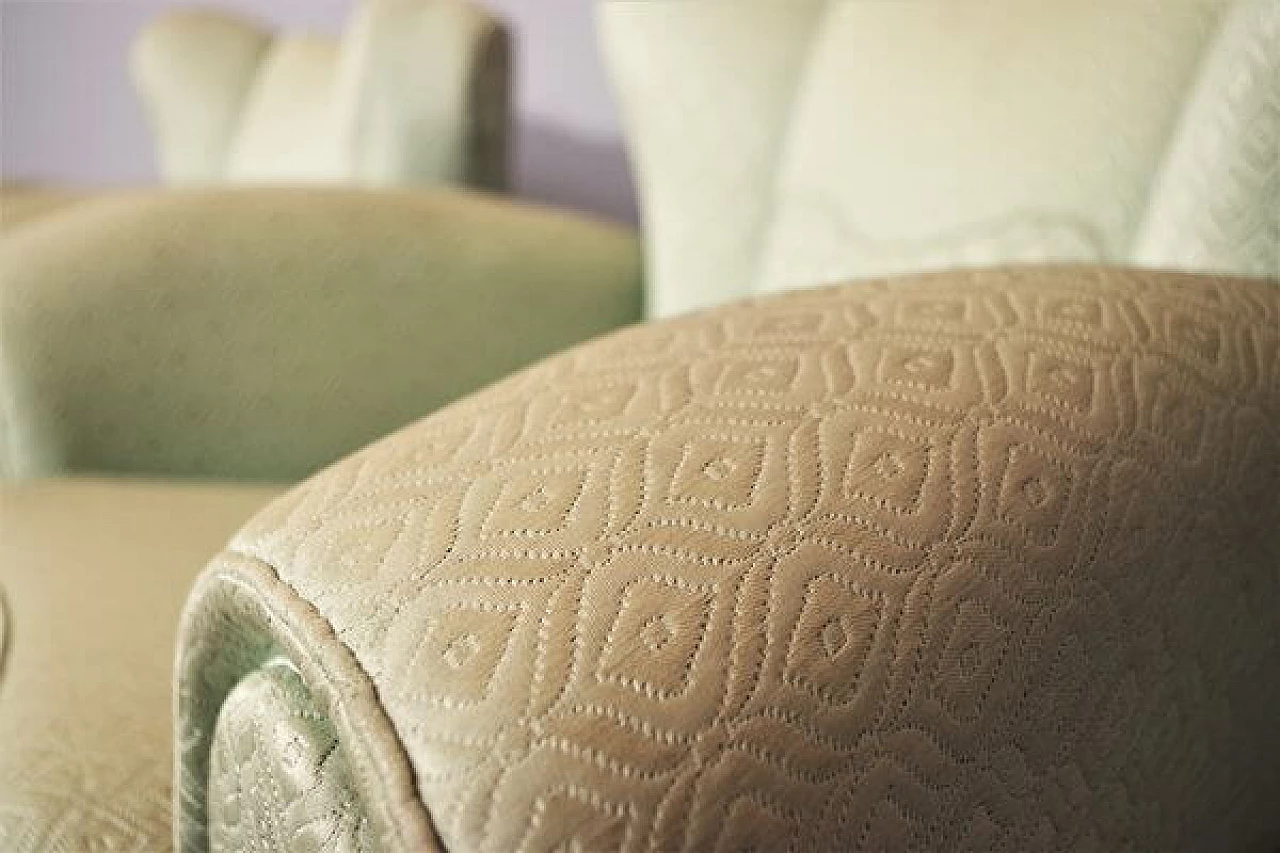 Pair of Polo Buffa style fan armchairs, 1950s 1407461