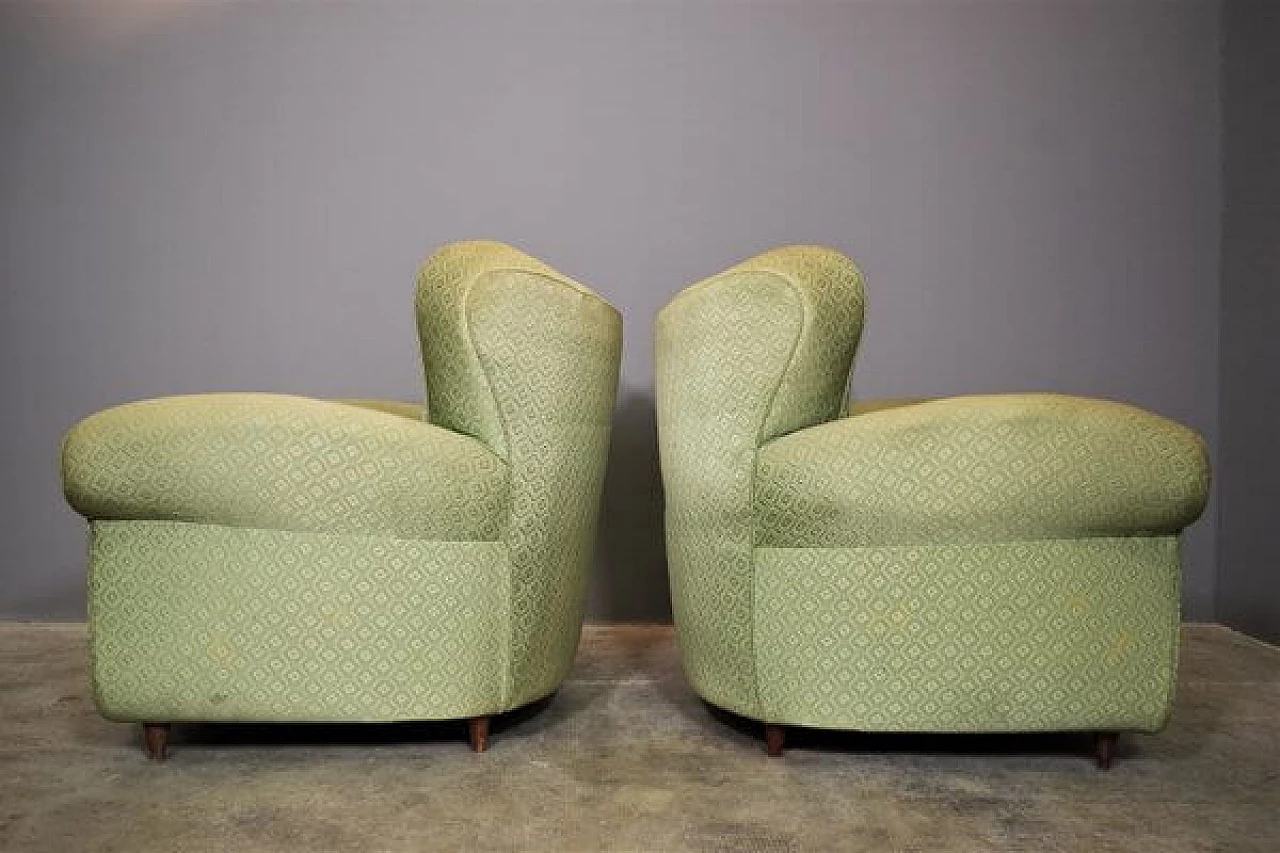 Pair of Polo Buffa style fan armchairs, 1950s 1407473
