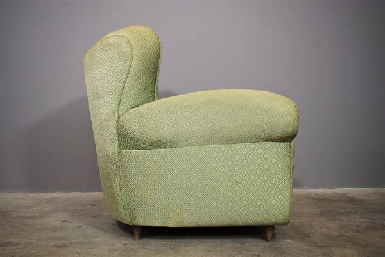 Pair of Polo Buffa style fan armchairs, 1950s 1407487