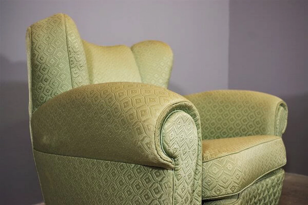 Pair of Polo Buffa style fan armchairs, 1950s 1407490