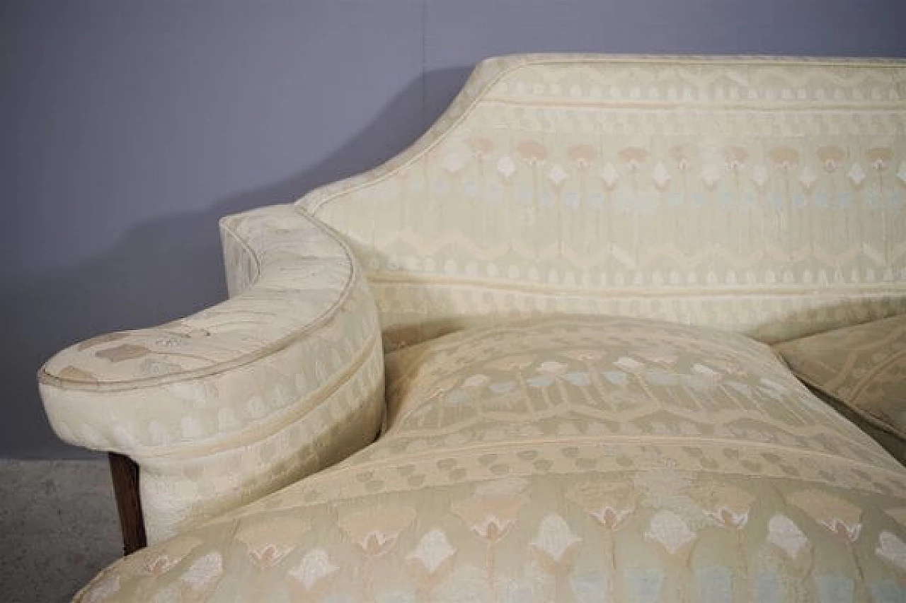 Two-piece modular sofa with carved wooden frame, 1950s 1407507