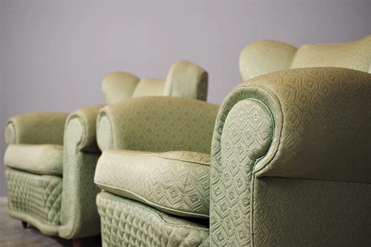 Pair of Polo Buffa style fan armchairs, 1950s 1407520