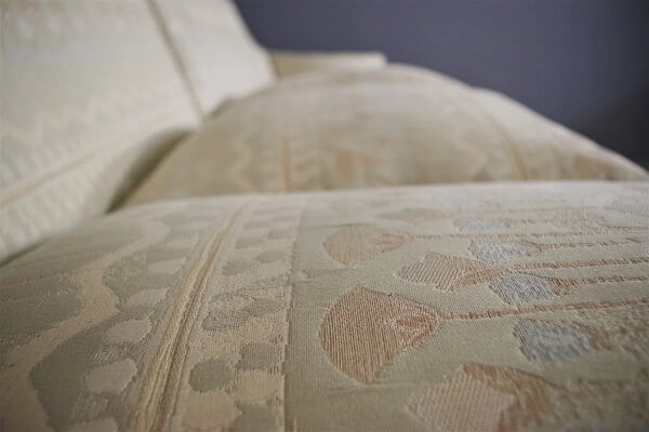 Two-piece modular sofa with carved wooden frame, 1950s 1407523