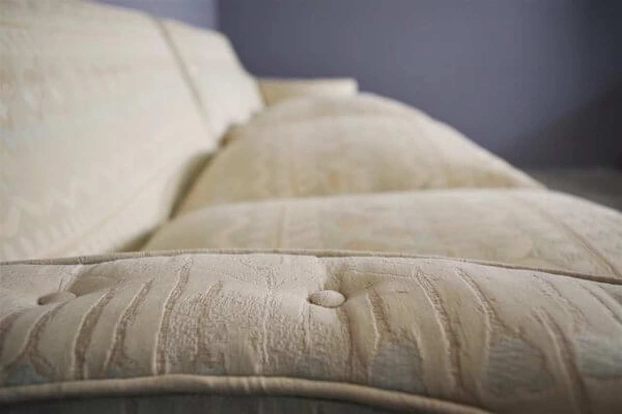 Two-piece modular sofa with carved wooden frame, 1950s 1407526