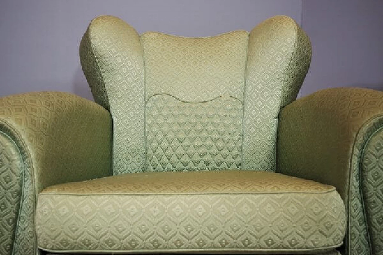 Pair of Polo Buffa style fan armchairs, 1950s 1407534