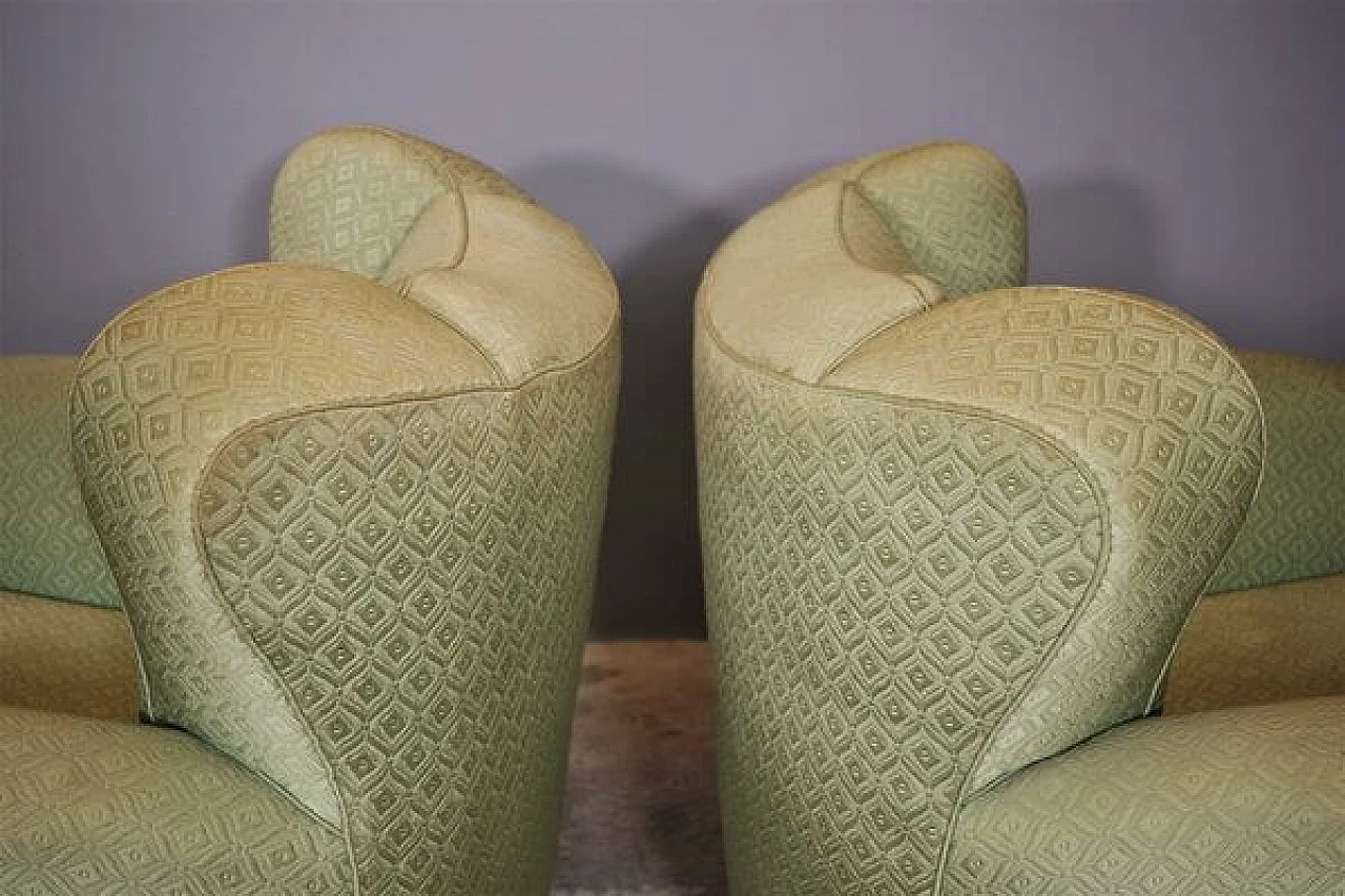 Pair of Polo Buffa style fan armchairs, 1950s 1407541