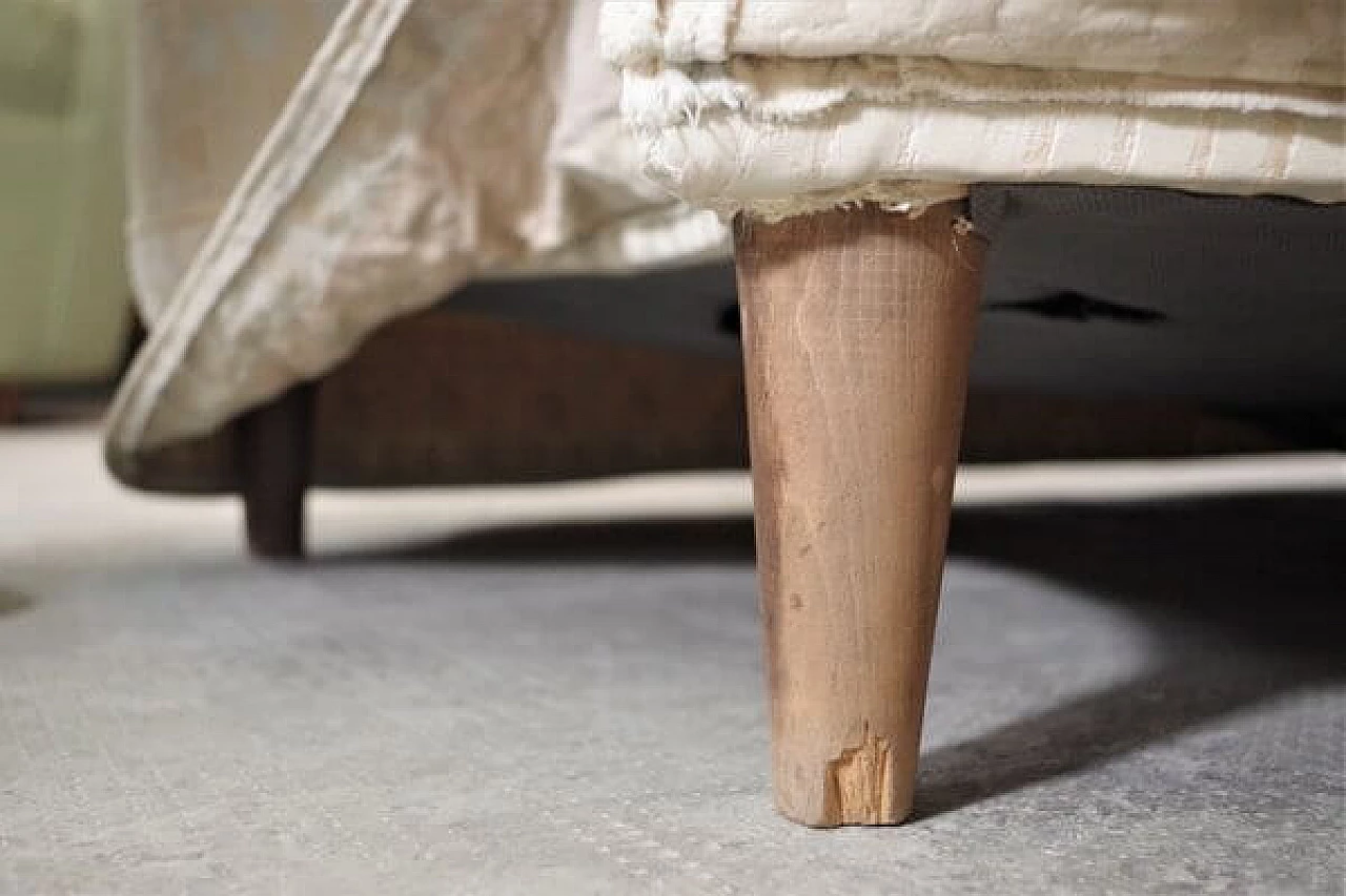 Two-piece modular sofa with carved wooden frame, 1950s 1407542