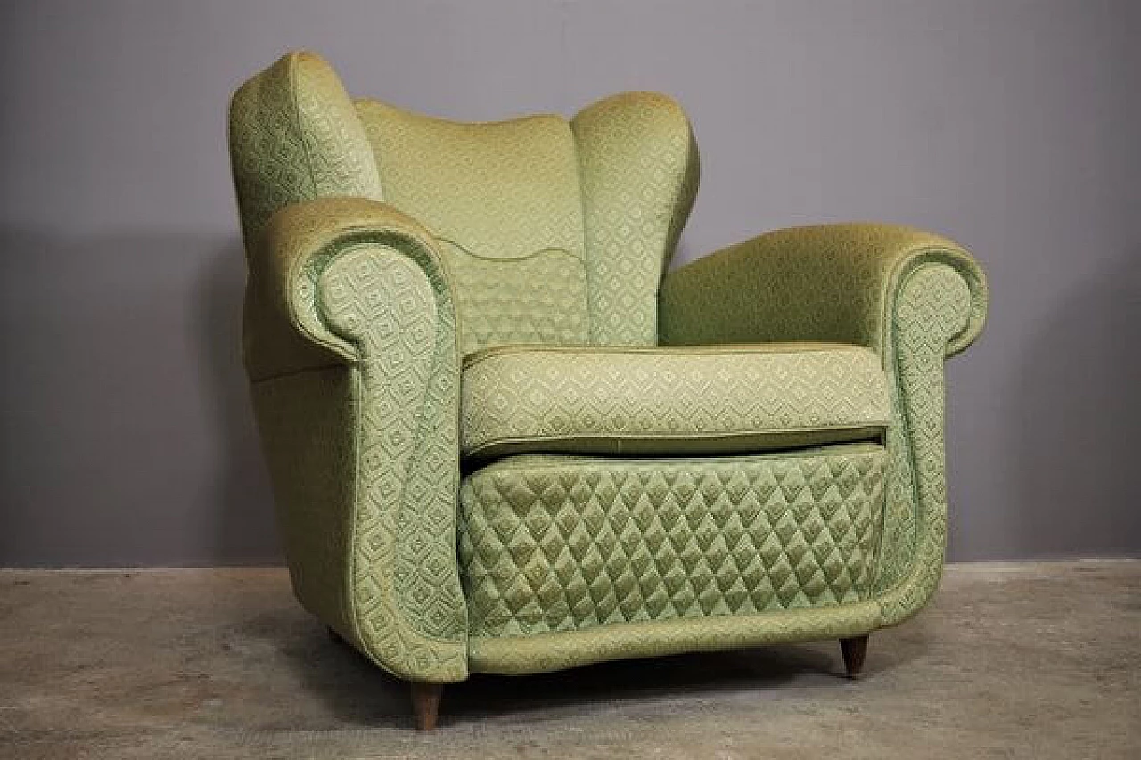 Pair of Polo Buffa style fan armchairs, 1950s 1407544