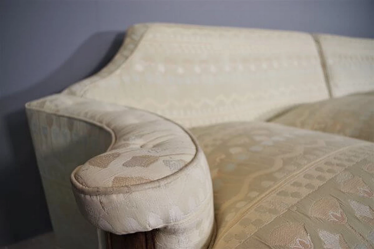 Two-piece modular sofa with carved wooden frame, 1950s 1407594