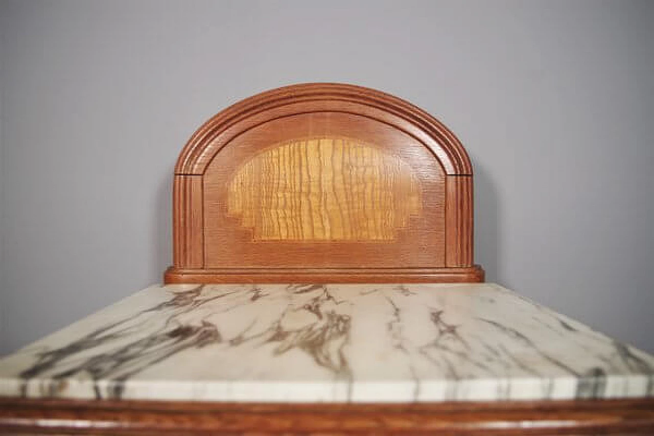 Comodino in legno con piano in marmo, anni '40 1407598