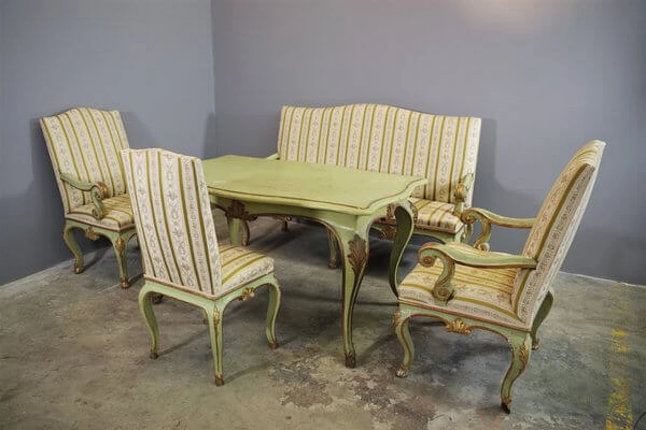 Baroque style table, sofa, chair and pair of armchairs, mid-19th century 1407618