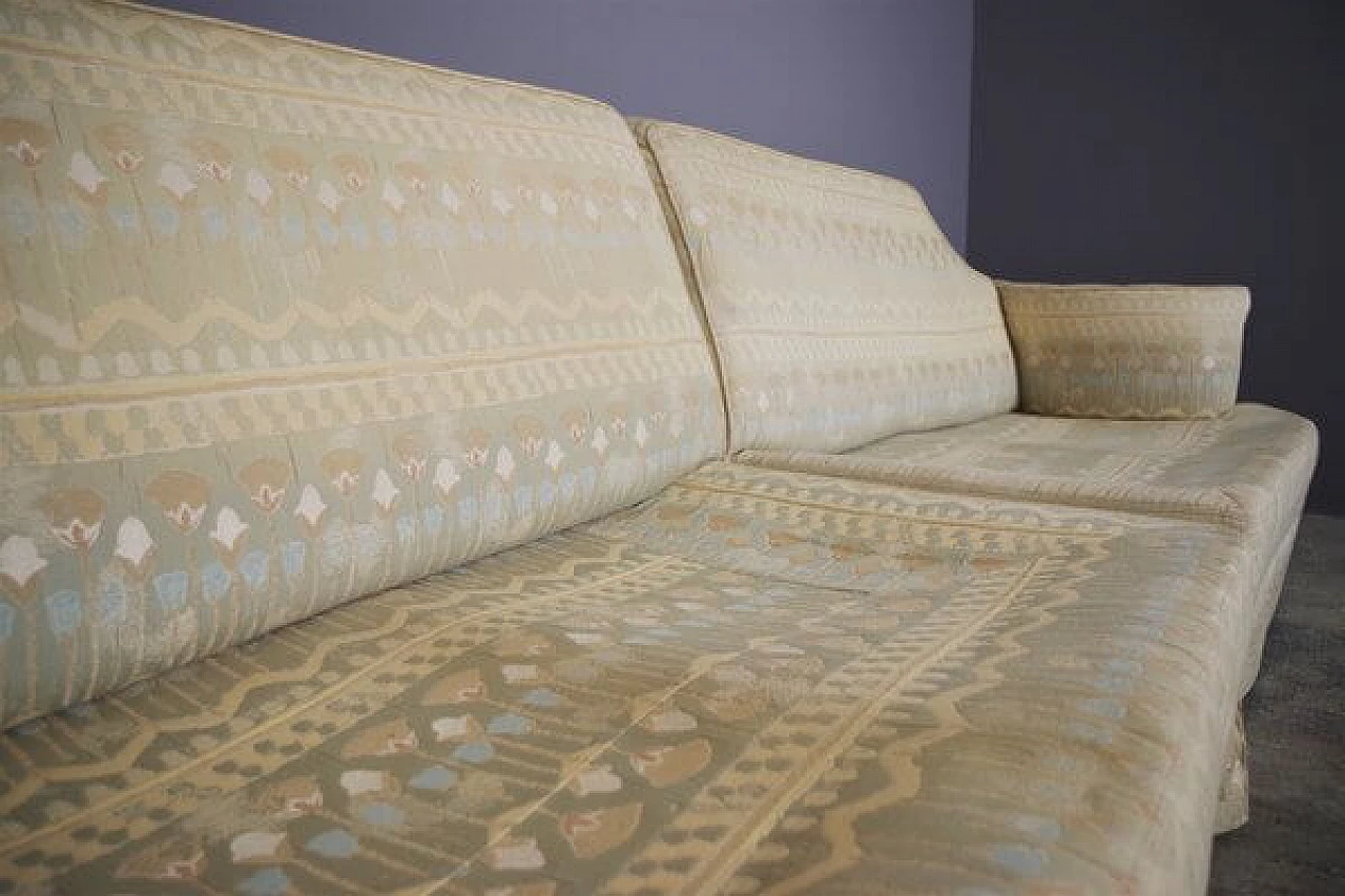 Two-piece modular sofa with carved wooden frame, 1950s 1407625