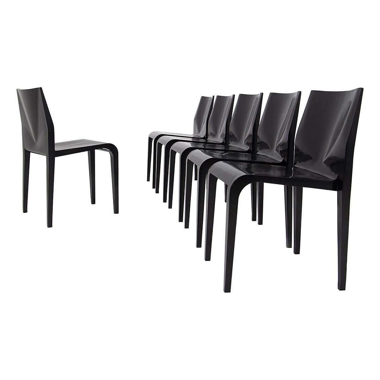 Laleggera chair by Riccardo Blumer in black lacquered wood, 1990s 1407780