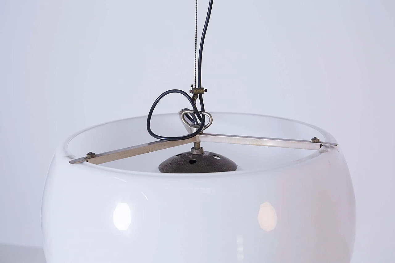 White Omega pendant lamp by Vico Magistretti for Artemide, 1960s 1407806