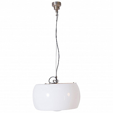 White Omega pendant lamp by Vico Magistretti for Artemide, 1960s