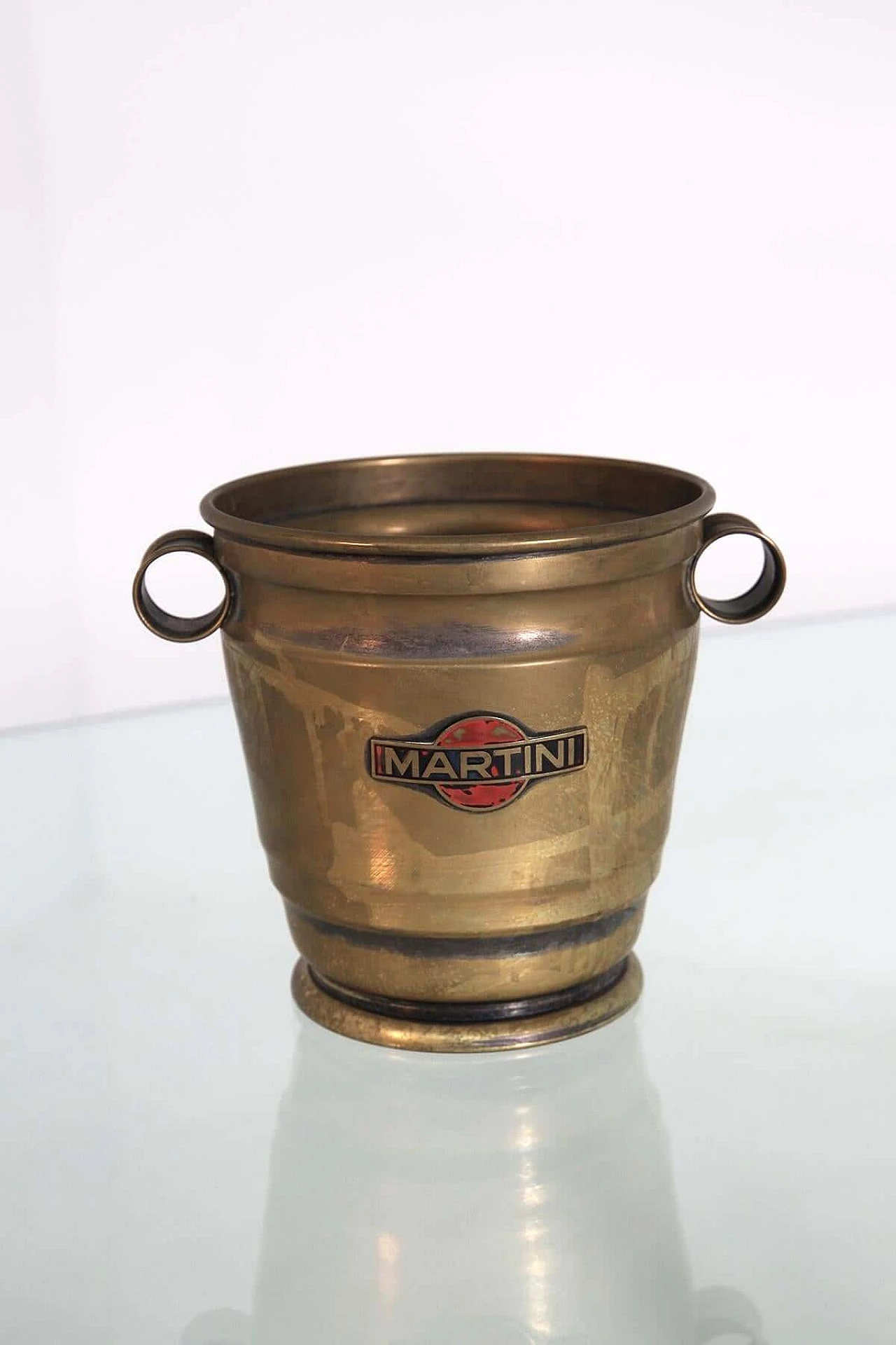 Martini ice bucket with original logo in nickel-plated brass, 1950s 1407853