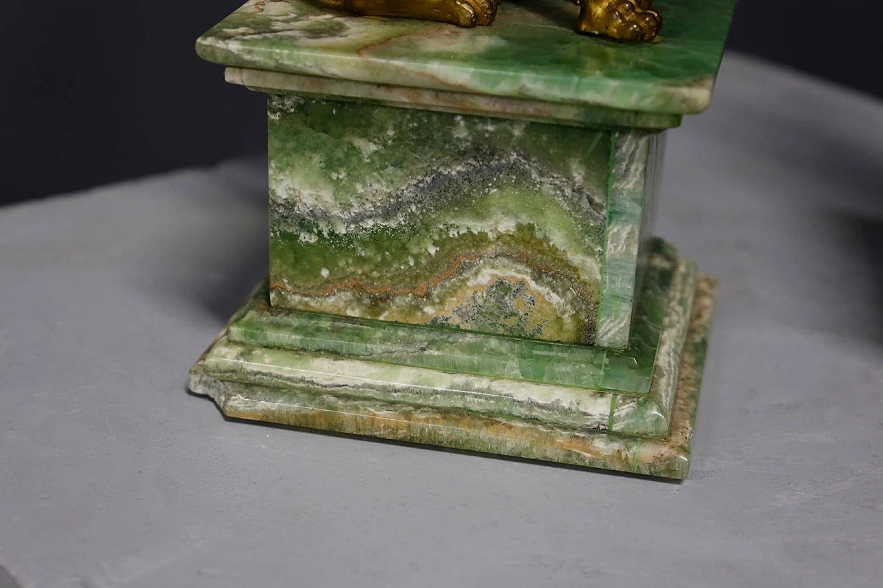 Pair of bronze sphinxes with alabaster base, 19th century 1407913