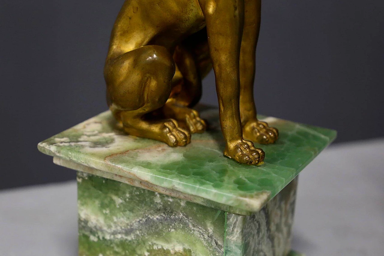 Pair of bronze sphinxes with alabaster base, 19th century 1407915